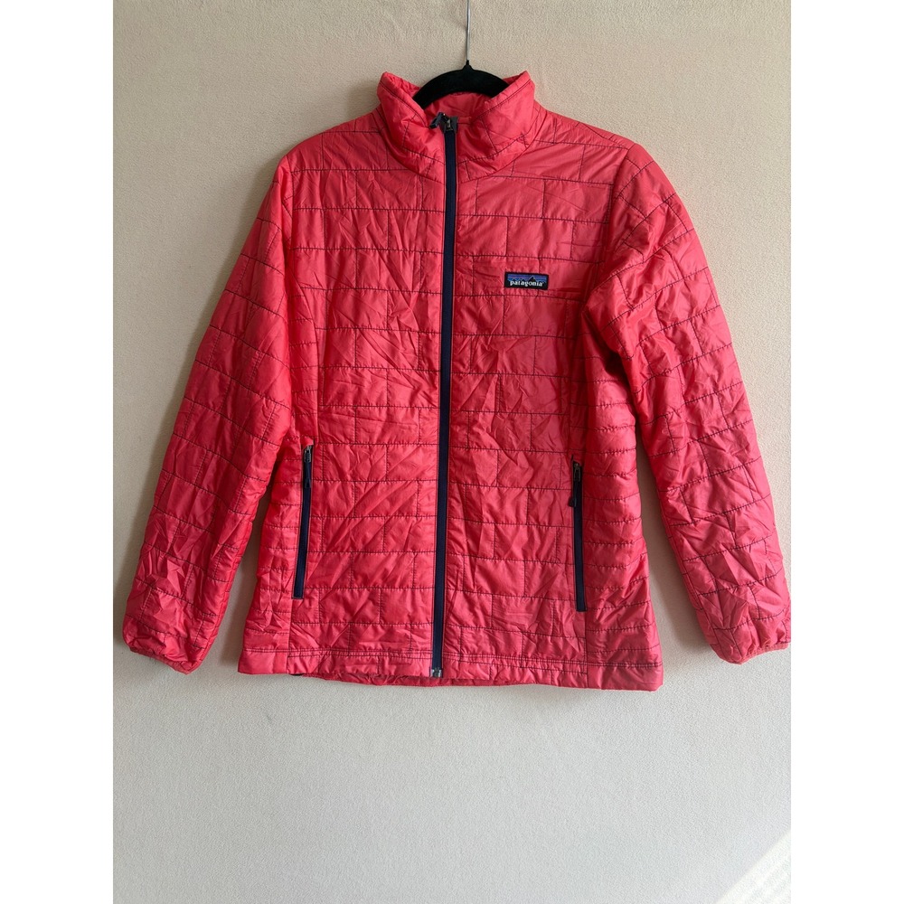 Patagonia Nano Puff Jacket Womens Medium Coral Pink Quilted Puffer 84216 SP16